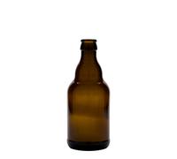 Botella de cerveza de 330 ml 'Steinie', vidrio, marrón, boca: tapón corona
