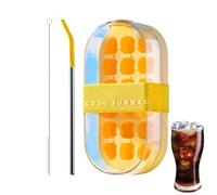 Botella de Hielo | Fabricante de Hielo Portátil con Prensa de 18 Cubículos,Cubitera Reutilizable de Liberación Fácil para Whisky Bebidas Frías Cóctel Café Refresco Leche Restaurante