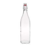 Botella de vidrio de 1.000 ml 'Swing, cuadrada, boca: cierre de palanca'