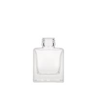 Botella de vidrio de 100 ml 'Cube', cuadrada, boca: PP 28