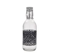 Botella de vidrio de 500 ml 'Emilia', motivo: Circola negro, boca: cierre de palanca
