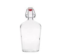 Botella de vidrio de 500 ml 'Fiaschetta', ovalada, boca: cierre de palanca
