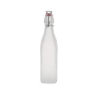 Botella de vidrio de 500 ml 'Swing, cuadrada, blanca, boca: cierre de palanca'