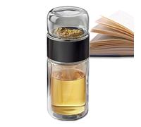 Botella infusora de té de viaje, botella de agua de vidrio con infusor | Botella infusora de té, colador suelto, portátil, reutilizable, para infusiones de frutas, agua fría y caliente, hogar