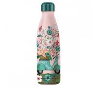 Botella Isotérmica Enesco Rosa con Estampado de Flores y Moto