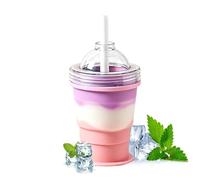Botella Para Bolas De - Sleek Hielo Con Pajita Plegable, Beber Café Tapa Vaso, Hacer Esferas Hogar Escuela Dormitorio | Multipurpose Outdoor Indoor Utility High-performance Ergonomic