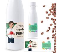 Botella para Profesores | Regalo Original | Botella de agua acero inoxidable térmica personalizada | Libre de BPA y reutilizable | Regalo Fin de Curso (Gracias por todo, 750 ML)