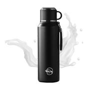 Botella portátil de 1000 ml de vacío, botella térmica de acero inoxidable con paja, contenedor aislado de doble pared, para pícnic, viajes, bebidas al aire libre