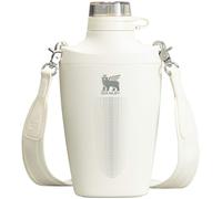 Botella Stanley Cross de 23 onzas | Botella de agua para viaje con correa de jacquard | Tapa de Tritan a prueba de fugas con pajita extraíble | Acero inoxidable aislado | Sin BPA | Crema