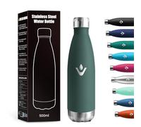 Botella Termica 500ml, Cantimplora Acero Inoxidable con Doble Pared Reutilizable, Garrafa Termica, sin BPA, A Prueba de Fugas, Termo Agua para Escuela, Oficina, Deporte, Gimnasio, Viajes, Niños