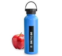 Botella Térmica 750ml - Botella Agua Acero Inoxidable Térmico Doble Pared Aislada al Vacío Mantiene 15h Frío / 9h Calor, Termo Agua Fría Hermética a Prueba de Fugas Bottle con Asa, sin BPA, Azul