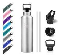 Botella Termica 750ml, Cantimplora Termica con Pajita, Botella Termica con Doble Pared Aislante, a Prueba de Fugas, Cantimplora Termica Reutilizable, sin BPA, Termo para Escuela, Adultos, Deporte