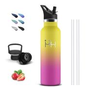 Botella Termica, Botella Agua Acero Inoxidable 750ml, A Prueba de Fugas, Cantimplora con Pajita, sin BPA, Garrafa Termica, Aislamiento al Vacío, Cantimplora para Oficina, Cámping, Senderismo, Correr