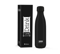 BOTELLA TERMICA I-DRINK NEGRA 500 ML ACERO INOXIDABLE - SIN BPA I-TOTAL