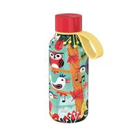 Botella térmica infantil Quokka Solid Kids Grove Birds de acero inoxidable 330 ml con colgador de silicona - 12 h caliente, 10 h fría, antigoteo, idea de regalo para niños