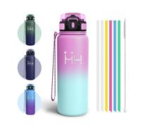Botella Termica, Libre de BPA 750 ml, Botella Agua Acero Inoxidable, A Prueba De Fugas Aislamiento De Doble Capa, Cantimplora, Incluye 6 Pajillas, Garrafa Termica, Para Deporte, Ejercicio