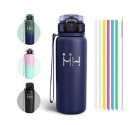 Botella Termica, Libre de BPA 750 ml, Botella Agua Acero Inoxidable, A Prueba De Fugas Aislamiento De Doble Capa, Cantimplora, Incluye 6 Pajillas, Garrafa Termica, Para Deporte, Ejercicio
