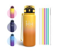 Botella Termica, Libre de BPA 750 ml, Botella Agua Acero Inoxidable, A Prueba De Fugas Aislamiento De Doble Capa, Cantimplora, Incluye 6 Pajillas, Garrafa Termica, Para Deporte, Ejercicio