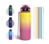 Botella Termica, Libre de BPA 750 ml, Botella Agua Acero Inoxidable, A Prueba De Fugas Aislamiento De Doble Capa, Cantimplora, Incluye 6 Pajillas, Garrafa Termica, Para Deporte, Ejercicio