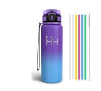 Botella Termica, Libre de BPA 750 ml, Botella Agua Acero Inoxidable, A Prueba De Fugas Aislamiento De Doble Capa, Cantimplora, Incluye 6 Pajillas, Garrafa Termica, Para Deporte, Ejercicio