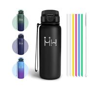 Botella Termica, Libre de BPA 750 ml, Botella Agua Acero Inoxidable, A Prueba De Fugas Aislamiento De Doble Capa, Cantimplora, Incluye 6 Pajillas, Garrafa Termica, Para Deporte, Ejercicio