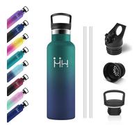 Botella Termica Niños 500ml, Botella Agua con Pajita, Cantimplora Termica con Doble Aislamiento, sin BPA, Fácil de llevar, Termo Reutilizable para Niño, Niña, Adulto, Bicicleta, Oficina, Escuela