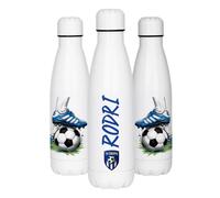 Botella Térmica Personalizada Fútbol Niños 500ml - Acero Inoxidable Doble Pared - Mantiene Frío 24h - Botella Agua Deporte Colegio Sin BPA - Regalo Original Cumpleaños Niño (Futbol-1)
