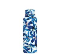 Botella térmica Quokka Solid Blue Hibiscus de acero inoxidable 510 ml - Doble pared al vacío, 12 h caliente y 18 h fría, boca ancha, tapa antigoteo, idea de regalo