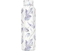 Botella térmica Quokka Solid Gray Bouquet de acero inoxidable 510 ml - Doble pared al vacío, 12 h caliente y 18 h fría, boca ancha, tapa antigoteo, idea de regalo