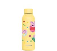 Botella térmica Quokka Solid Peppa Pig Light Yellow de acero inoxidable 510 ml - Doble pared al vacío, 12 h caliente y 18 h fría, boca ancha, tapa antigoteo, idea de regalo