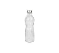 Botella Vidrio Italiano 1L | Tapón Acero Inoxidable | Diseño con Relieve