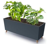 botle Jardinera con patas antracita 77 x 30 cm, estructura lisa con inserto para plantas, plástico, tamaño grande, con 2 estabilizadores, resistente a los rayos UV, para interiores y exteriores