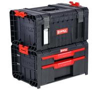 Caja de herramientas con cajones y compartimentos, juego de cajas 2 en 1, sistema modular PRO