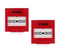 Botón de Alarma de Incendio Manual Rojo Reinicio Rápido 2 Piezas | Plástico, Respuesta Rápida y Montaje Sencillo, para Espacios Privados y Hotel, Compatibilidad de Sistema
