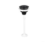 Botón de descarga de inodoro de 38 mm, interruptor de cisterna de repuesto para tanque de baño, mecanismo de plástico ABS con acabado plateado y negro dorado (negro mudo)