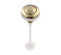 Botón de descarga de inodoro de 38 mm, interruptor de cisterna para reemplazo de tanque de baño, mecanismo de plástico ABS con acabado plateado y negro dorado (oro brillante)