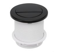 Botón de descarga de inodoro de doble empuje para cisternas neumáticas, repuesto redondo plateado 84 x 98 mm (negro)