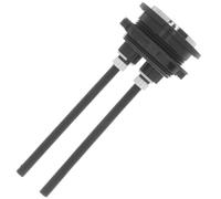 Botón de Descarga para Inodoro, Doble Pulsador Negro, Ajuste 4.8-5.7 CM | Plástico Diseño Circular, Varilla Regulable 101-133mm, Incluye Varillas y Arandela