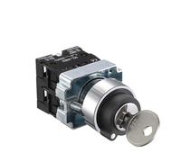 Botón de encendido de parada de emergencia serie XB2 Interruptor de botón de metal con reinicio automático de cabeza de hongo pequeño, ajuste medio para parada de asiento, perilla de 22 mm, botón de