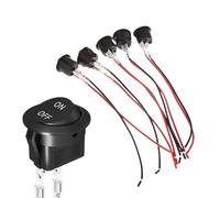 Botón de parada de arranque del motor Para coche automotriz RV interruptor de 2 pines con cable 5 unids/lote interruptor basculante redondo ON Off SPST Mini interruptores de palanca 12V(A4)