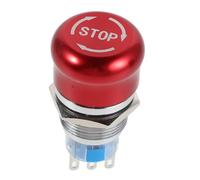 Botón de Parada de Emergencia Tipo Hongo Rojo para Máquina Industrial | Sellado, Latón Niquelado, Montaje, Corte Inmediato, Taller y Equipo Mecánico Exterior