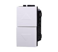 Botón doble barra 1P + 1P 10 A, compatible con Bticino Living Light, mando a hombre presente (1 unidad, blanco)