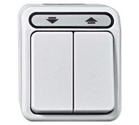 Botón para persianas enrollables Merten MEG3755-8029, color gris claro, de un solo polo, línea AQUASTAR
