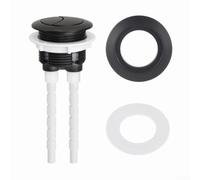 Botón Pulsador de Doble Descarga para Inodoro, Repuesto Universal de Válvula de Cisterna con Adaptador para Tapas de Tanque de 38mm, 48mm, 58mm, Pieza de Reparación de Tanque de Agua para Baño(Negro)