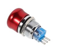Botón Pulsador de Parada de Emergencia Rojo Cabeza de Hongo | Compatible Equipos de Transporte y Maquinaria Exterior, Mano, Sellado, Latón Niquelado