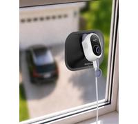 BOTSLAB Cámara de seguridad con dos lentes para ventana, visión nocturna a todo color de 4 MP, instalación sin herramientas, conexión WiFi estable, memoria local en tarjeta micro SD, sin cargos