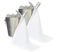 BOTTLECLOTHS - Colección Catering, paños para cubitos de hielo, polialgodón, 42 cm, agujero de esquina, círculo cosido (blanco, paquete de 2)