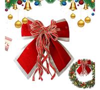 Bows For Christmas Tree | Velvet Vintage Ribbon - Festive Christmas Tree Bow Ornaments Home Décor Acents | For Holiday Wedding Indoor Outdoor Office Farmhouse Wreath Garland Mantel Wall Door