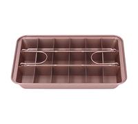 BowyTrading Bandea para hornear brownies, molde antiadherente para pasteles de donas fabricado en acero al carbono alto, bandeja para brownies de 18 compartimentos con separadores, ideal para