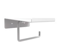 Box and beyond - Portarrollos de papel higiénico de pared, 14 x 6,2 x 12 cm, metal blanco, inodoro, cuarto de baño, accesorio de estilo industrial